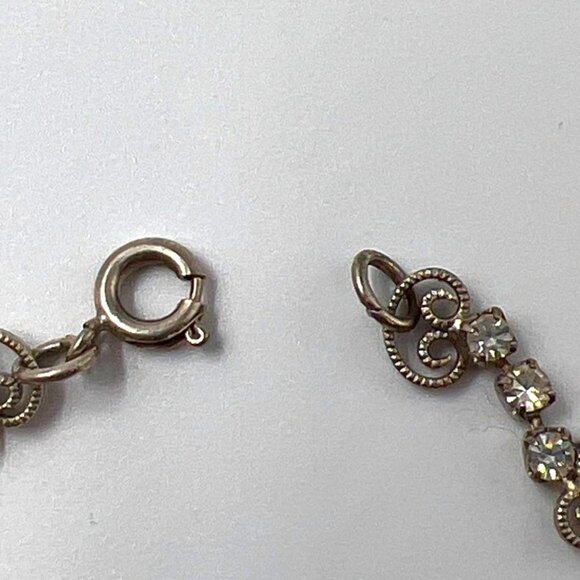 Bracelet Earrings Set Pierced Dangle Silver Jewelry Scroll Faceted - Picture 4 of 4